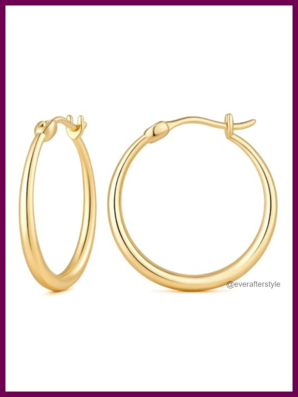 14K Gold Plated Hoop Earrings Clip On 20/25mm